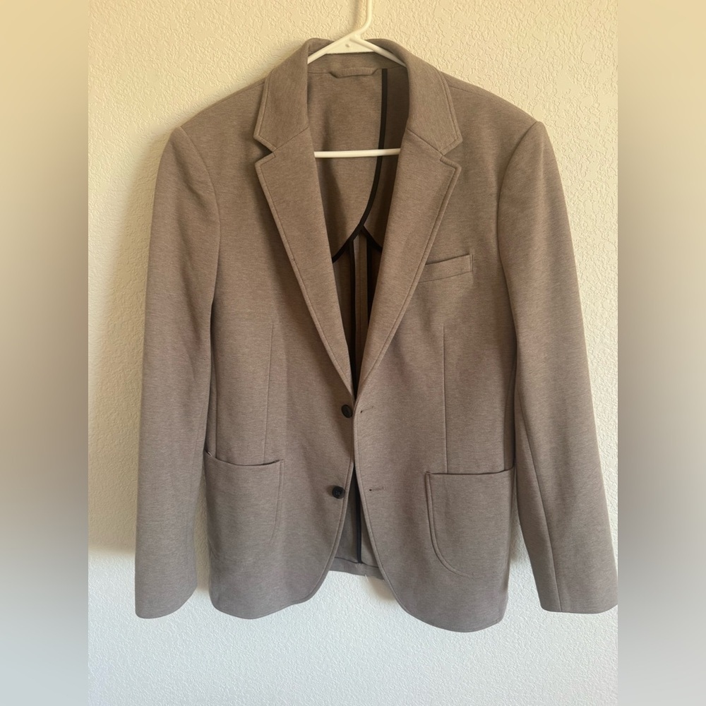 ARTEFACT Knit Blazer Heather Brown Jacket Stretch Cotton Blend Size M Long